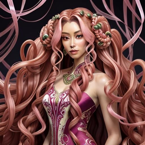 Stunning Gorgon with Prehensile Hair in Silk