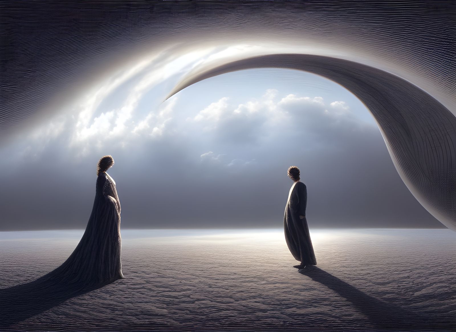 Surreal World Walker on Metal Arch