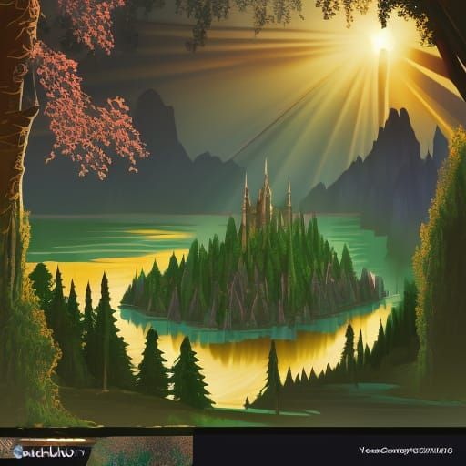 Elven City in High Gothic Cottagecore Style