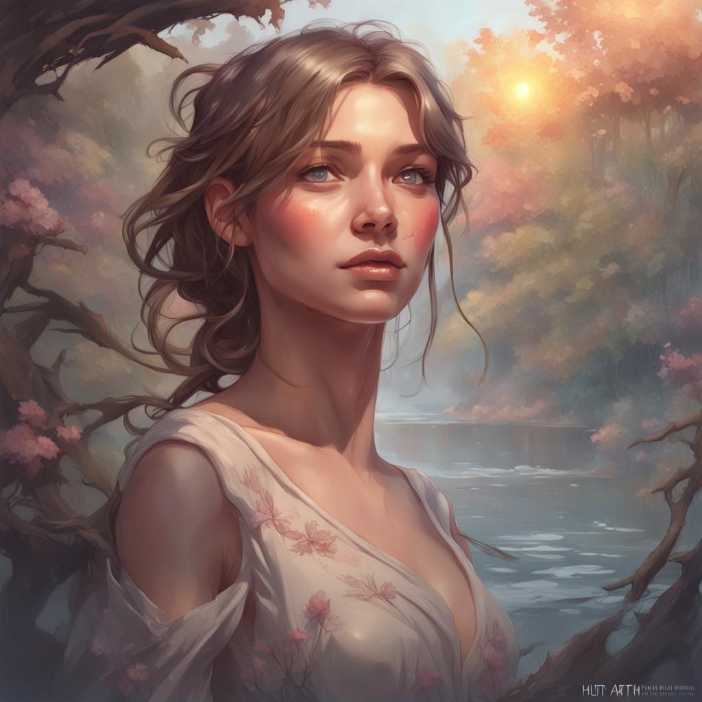 Romantic Portrait Sketch with Dynamic Lighting