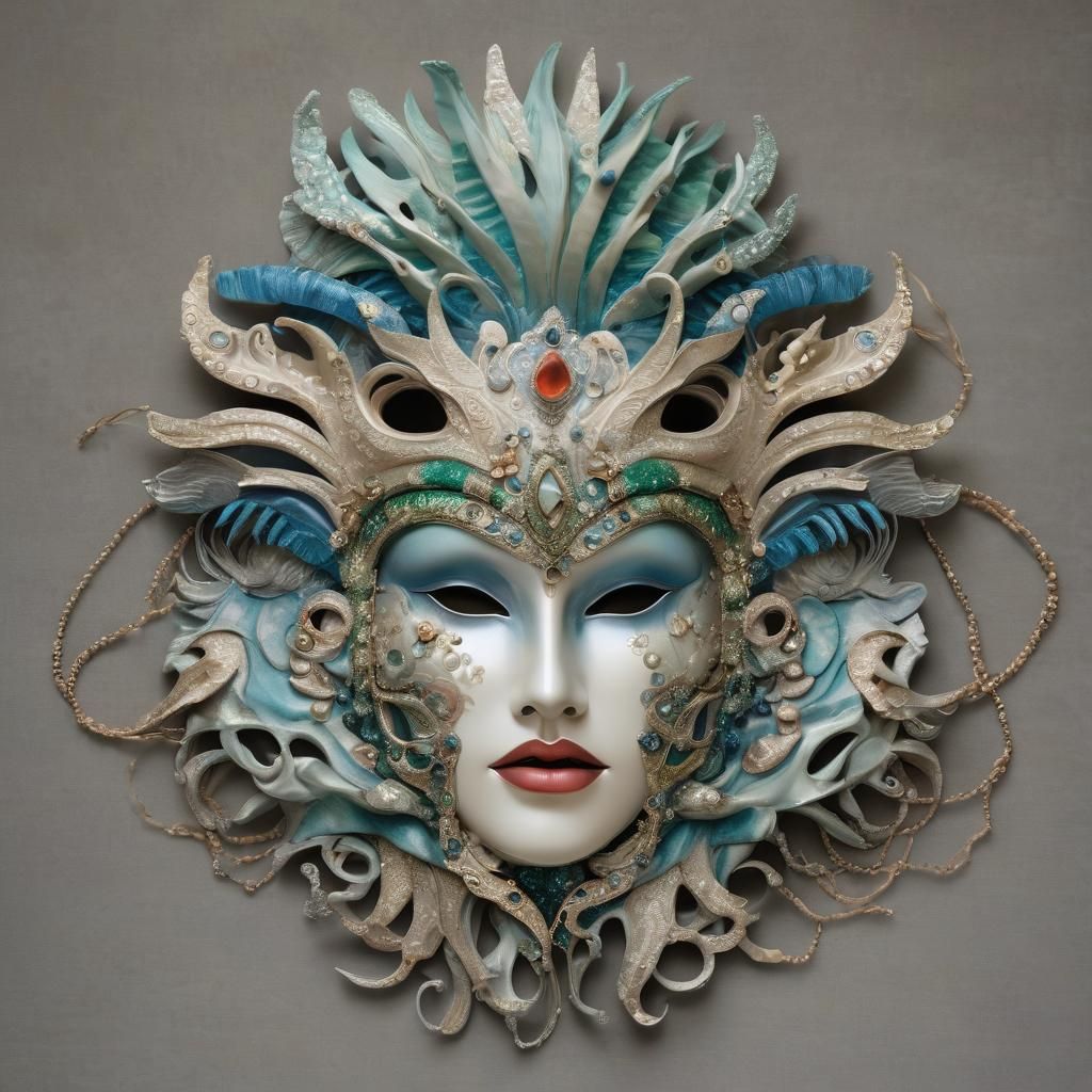 Ocean Power Mask with Coral and Abalone