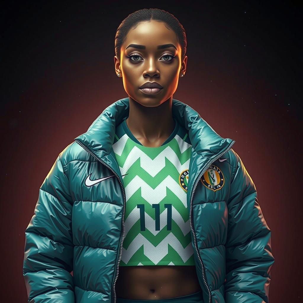 Beautiful Woman in Football Stadium, Hyperrealistic Fantasy ...