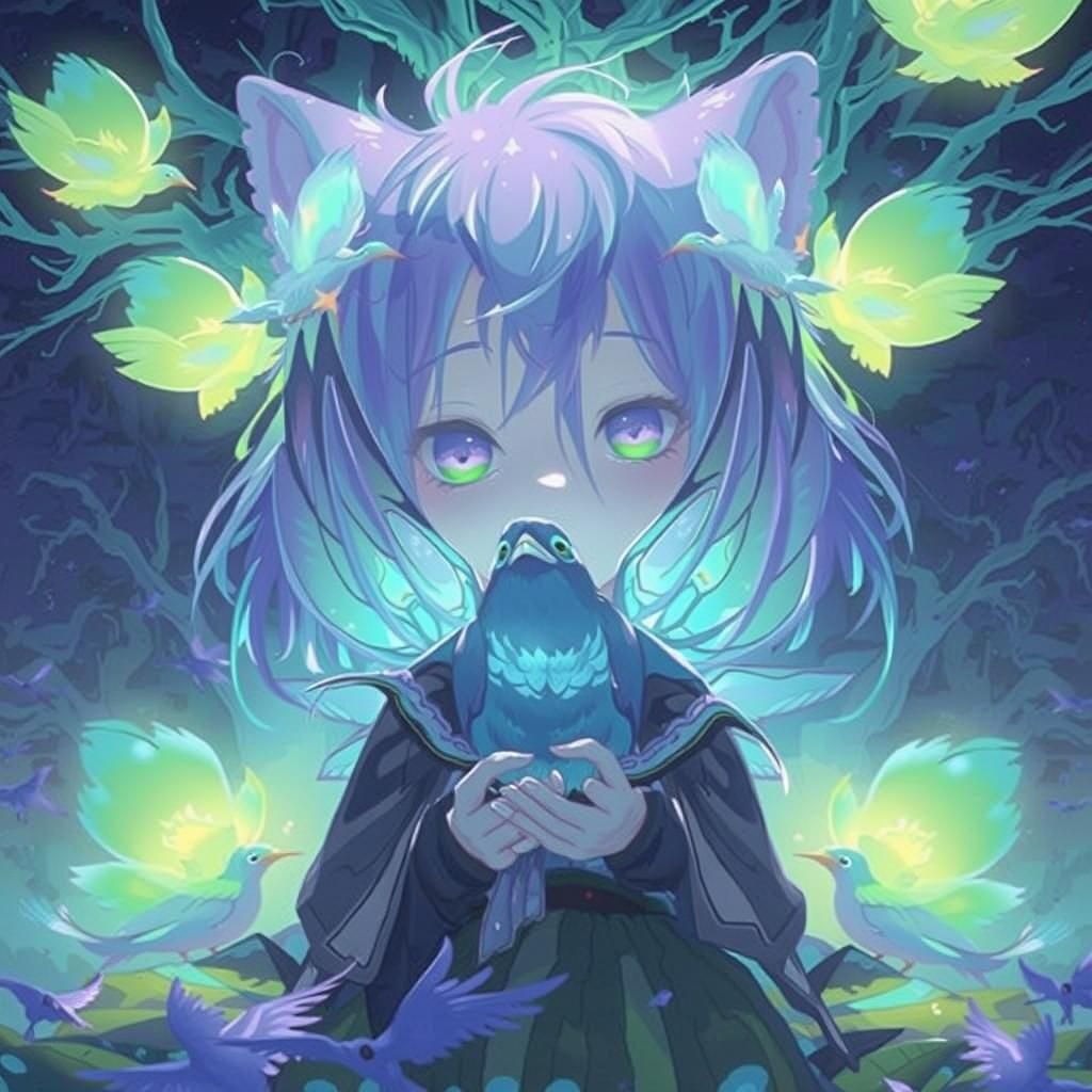 Exotic Birds in Flight: Detailed Matte Painting