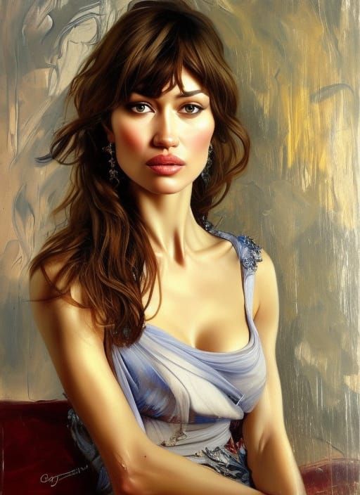 Romantic Oil Painting Portrait in Classical Style