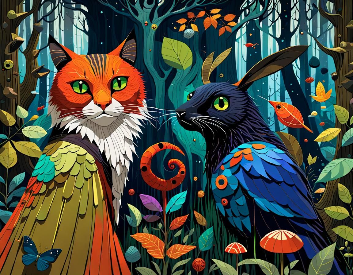 Eldritch Creatures and Wild Gods in Patchwork Style