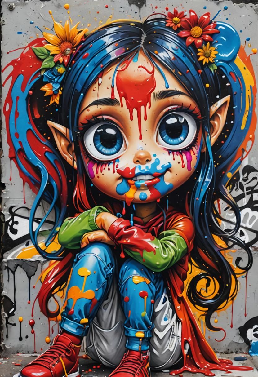 Colorful Ladybug Graffiti Art in Street Style