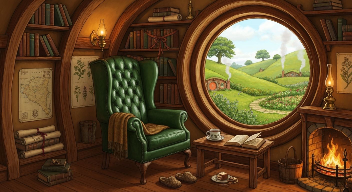 Cozy Hobbit Reading Nook in Shire Style