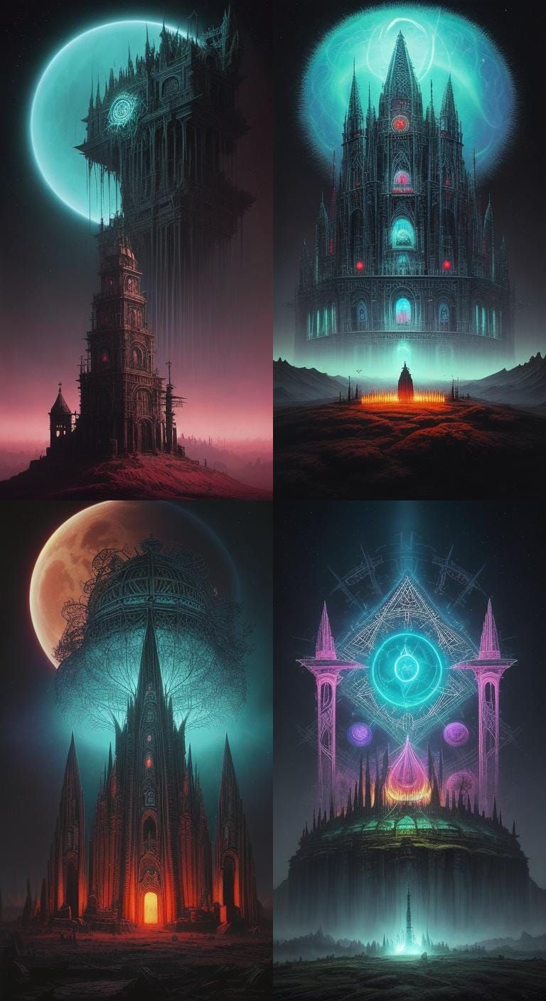 Surreal Dystopian Hellscape in Abstract Realism