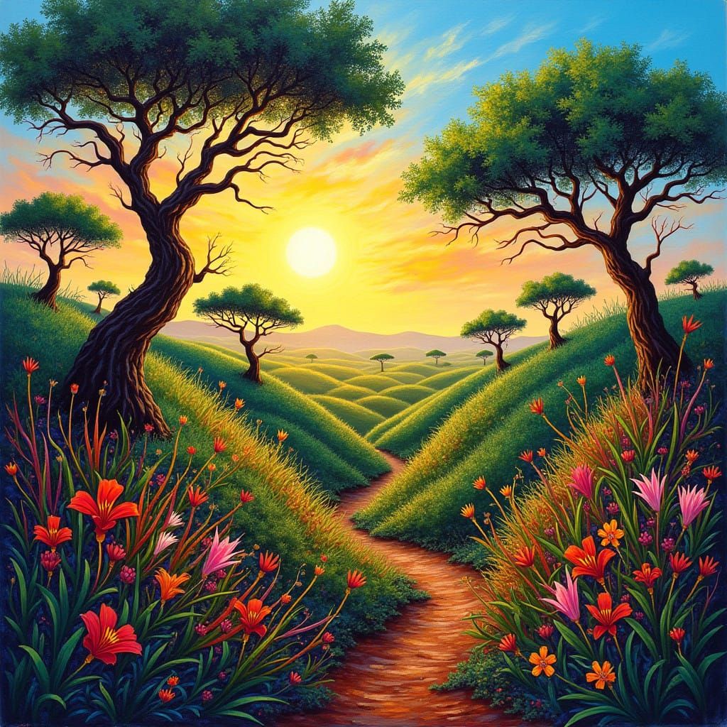 Vibrant Expressionist African Savannah Masterpiece