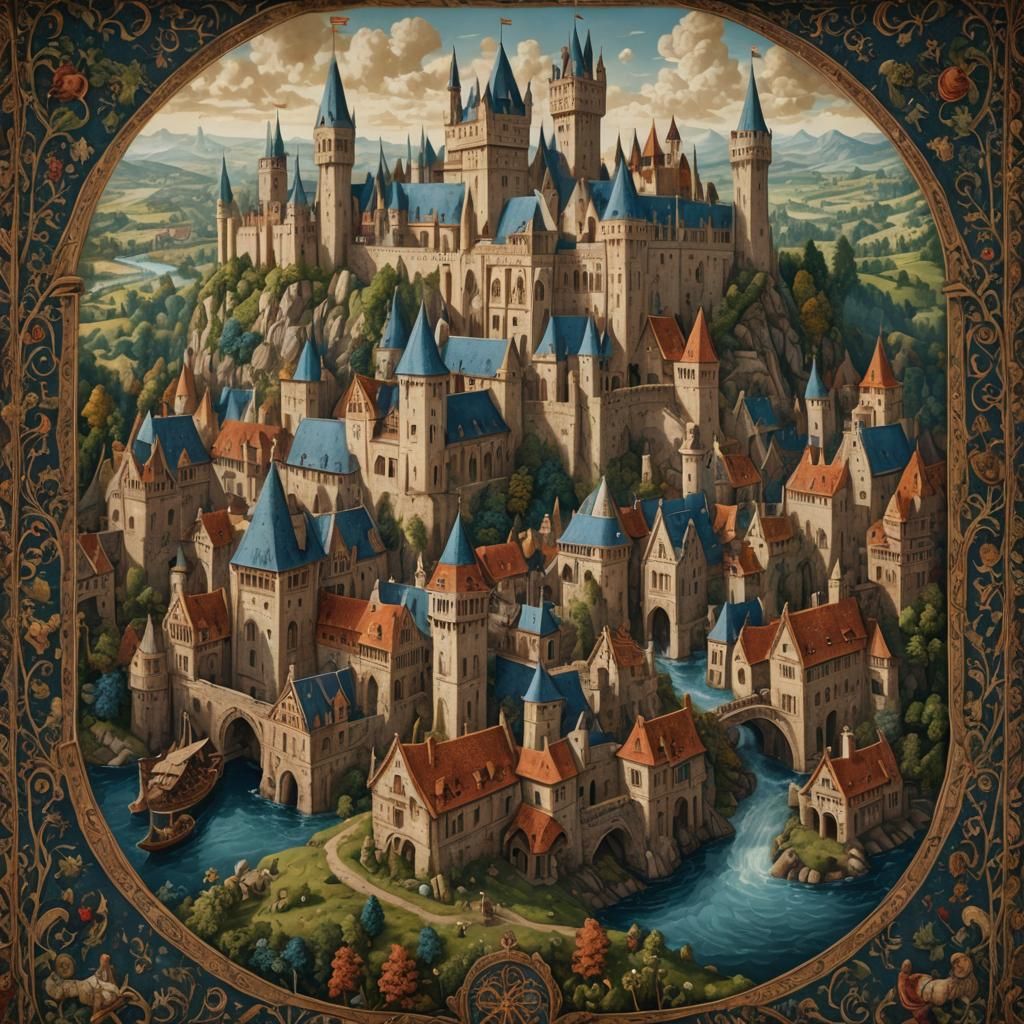 Medieval History Tapestry: Detailed Fantasy Concept Art