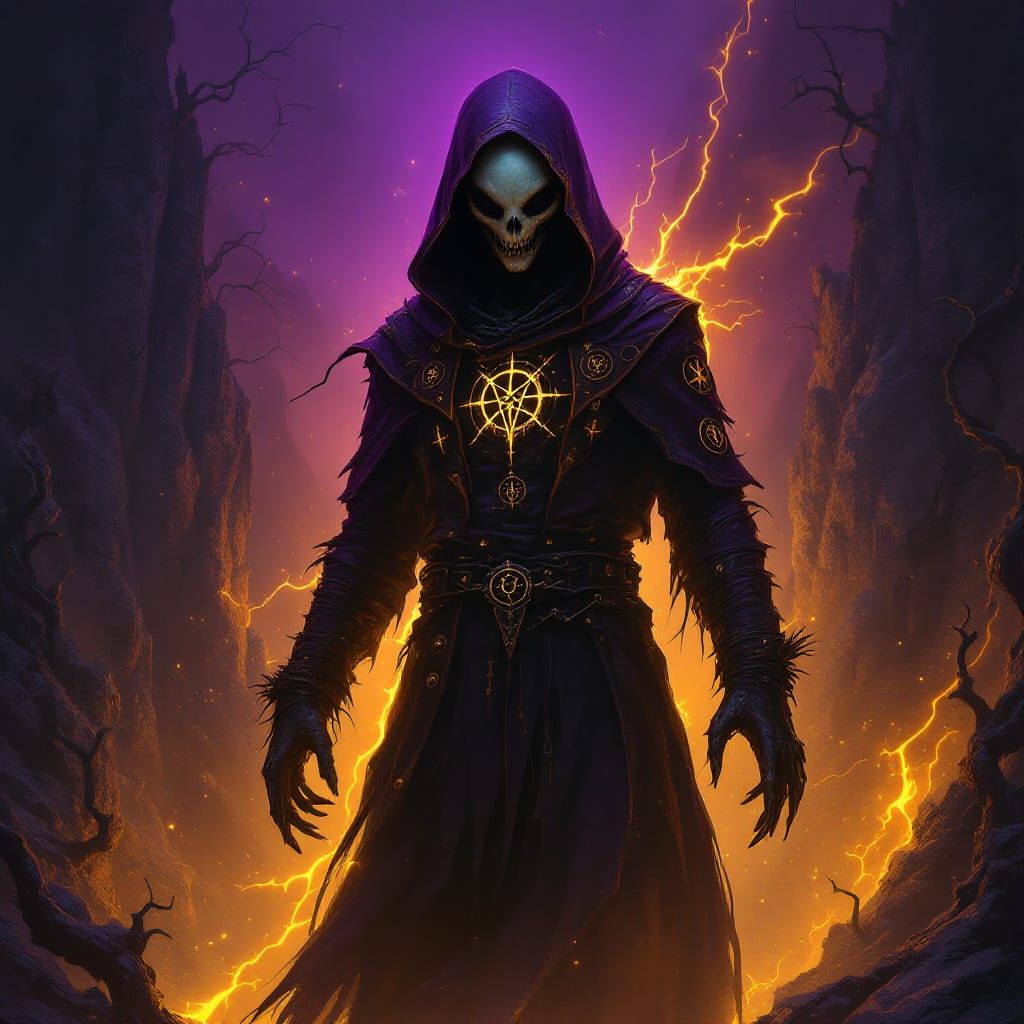 Alien Reaper in Leather Hoodie: Dark Fantasy Art