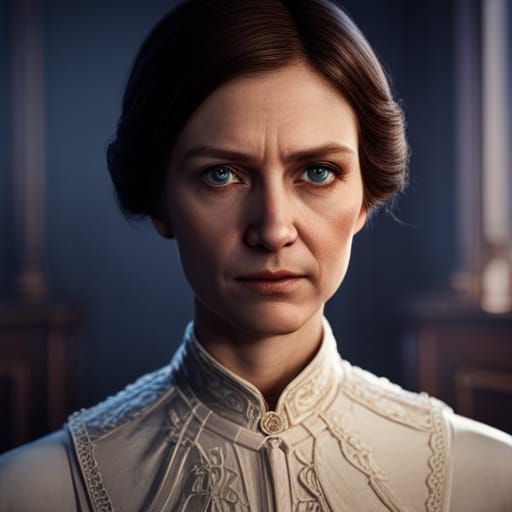 Angry Emily Dickinson: Detailed Matte Painting