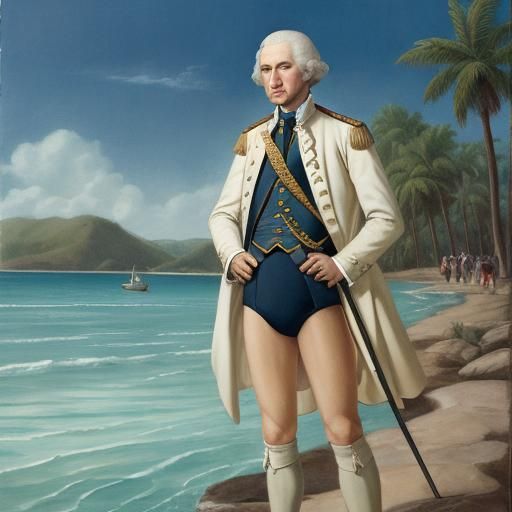 George Washington in Swimsuit: An AI Rendition