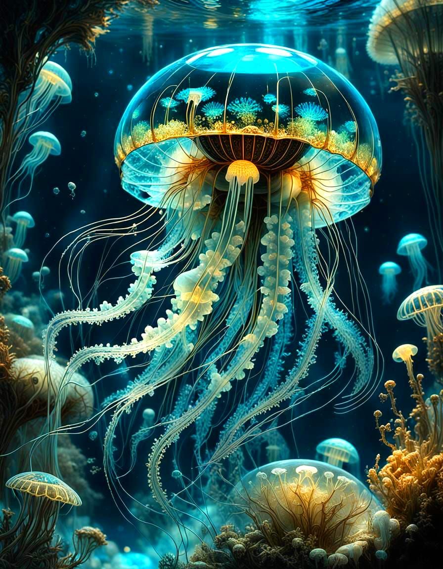 Blue starlight Jellyfish