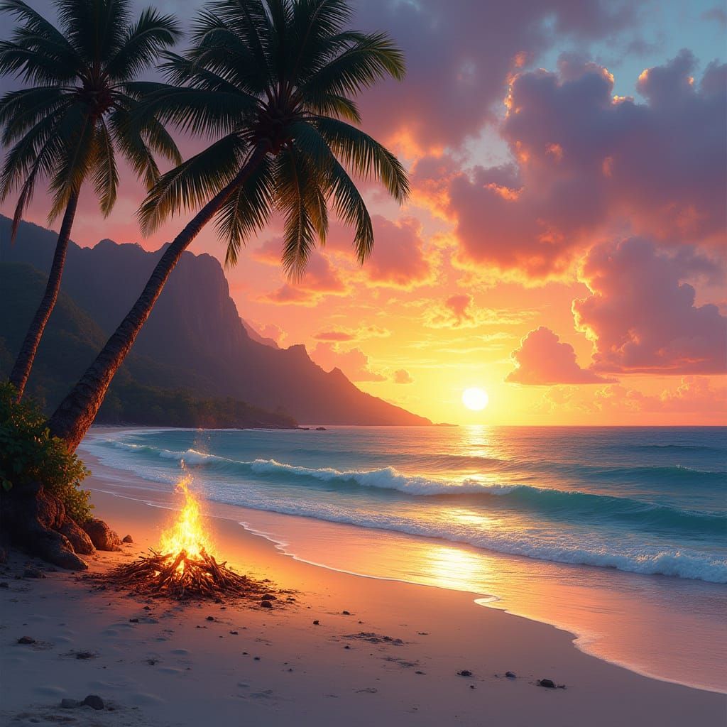 Dreamy Tropical Sunset Paradise