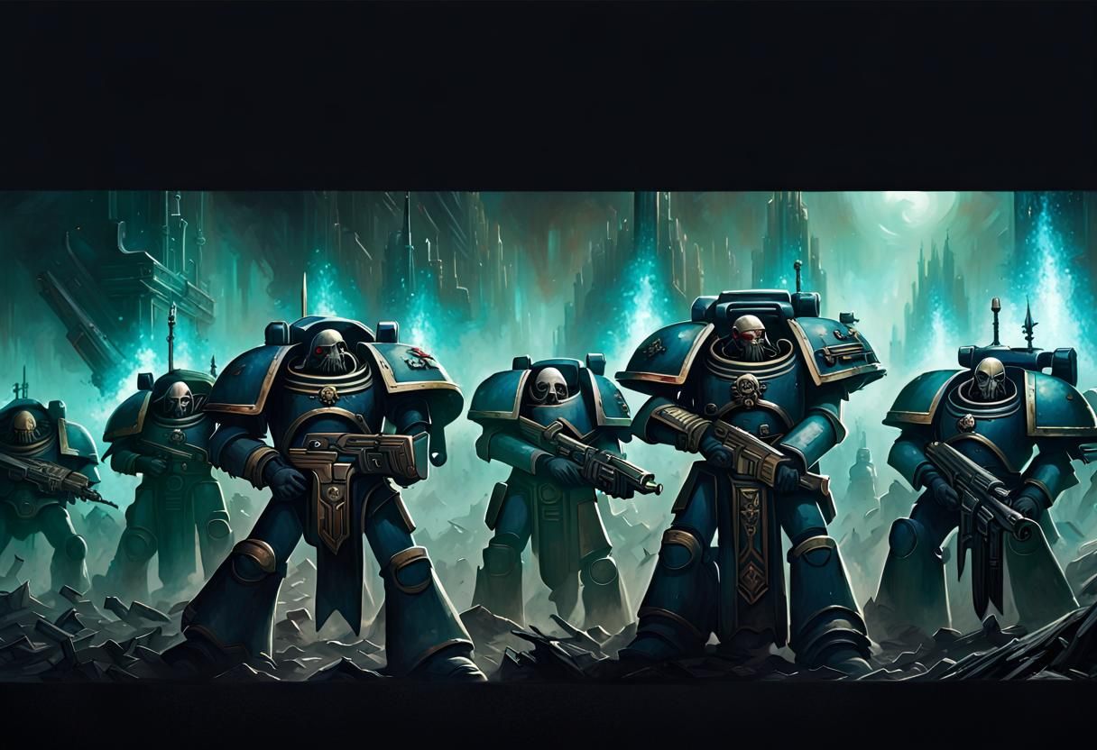 Epic Warhammer 40k Battle Scene