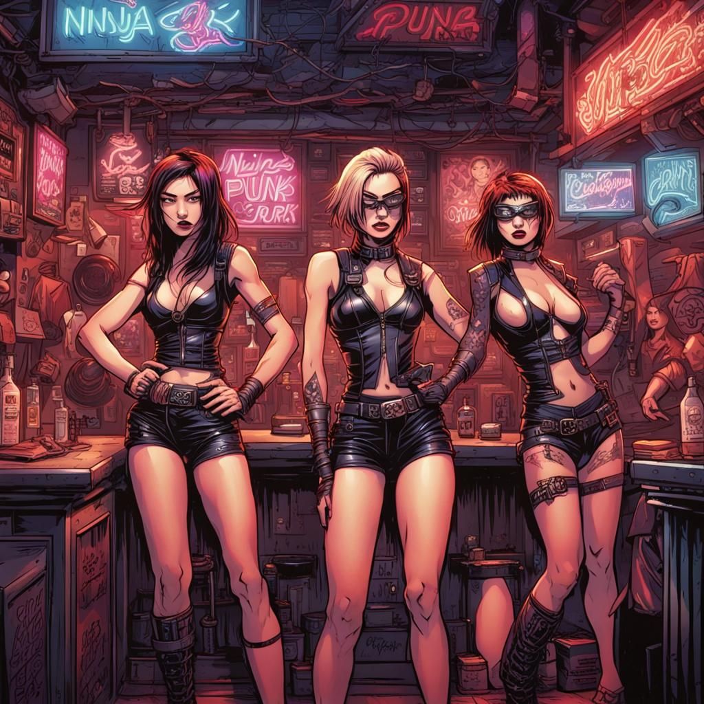 Ninja Punk Girls: Comic Book Art Strip Bar
