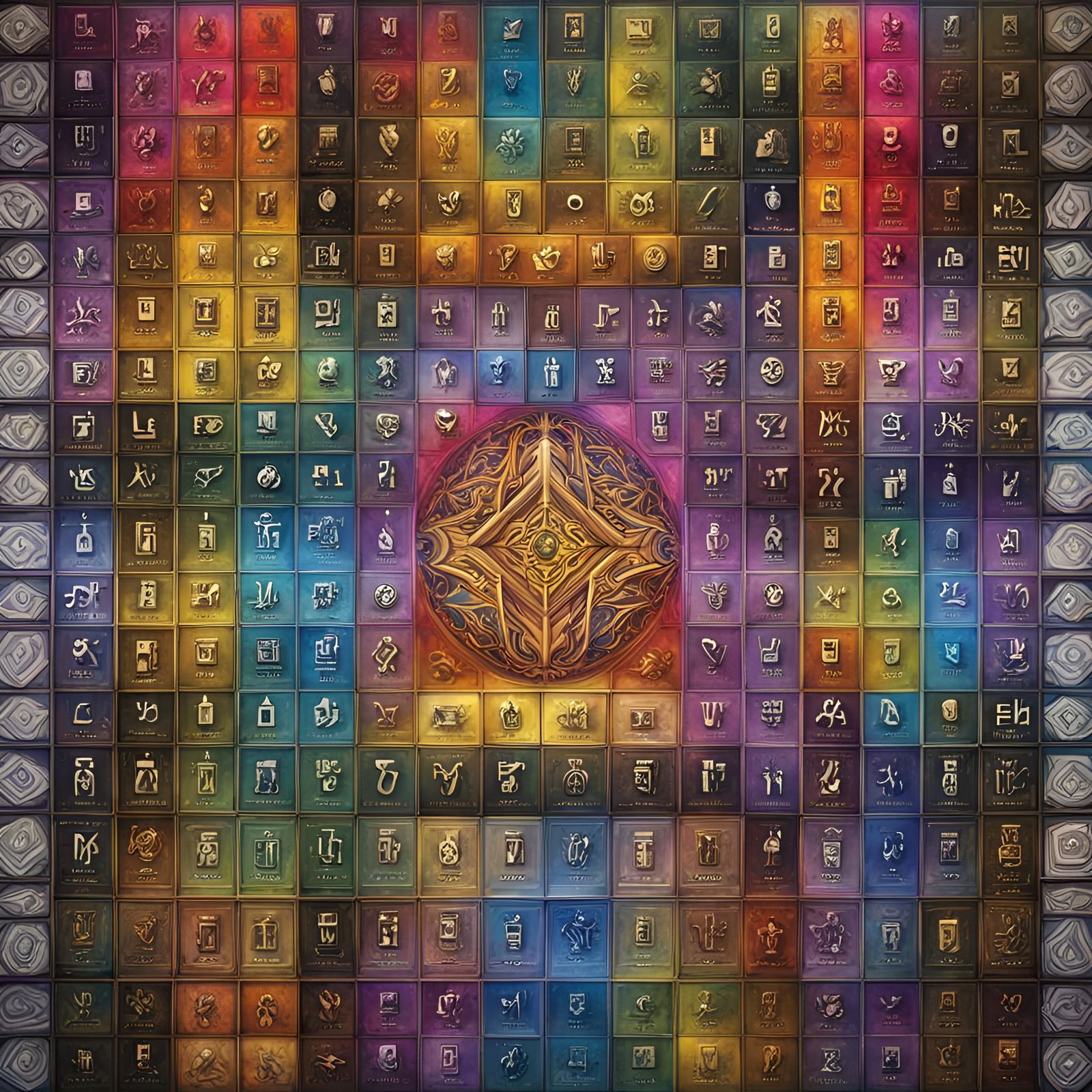 Metallic Elements Pattern in Graffiti Splash Art
