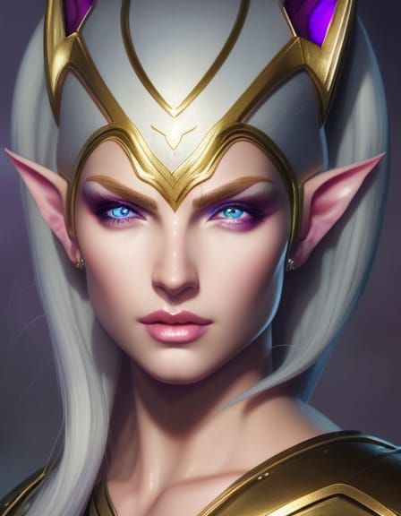 Female Elf Scout Portrait in Hyperdetailed Concept Art