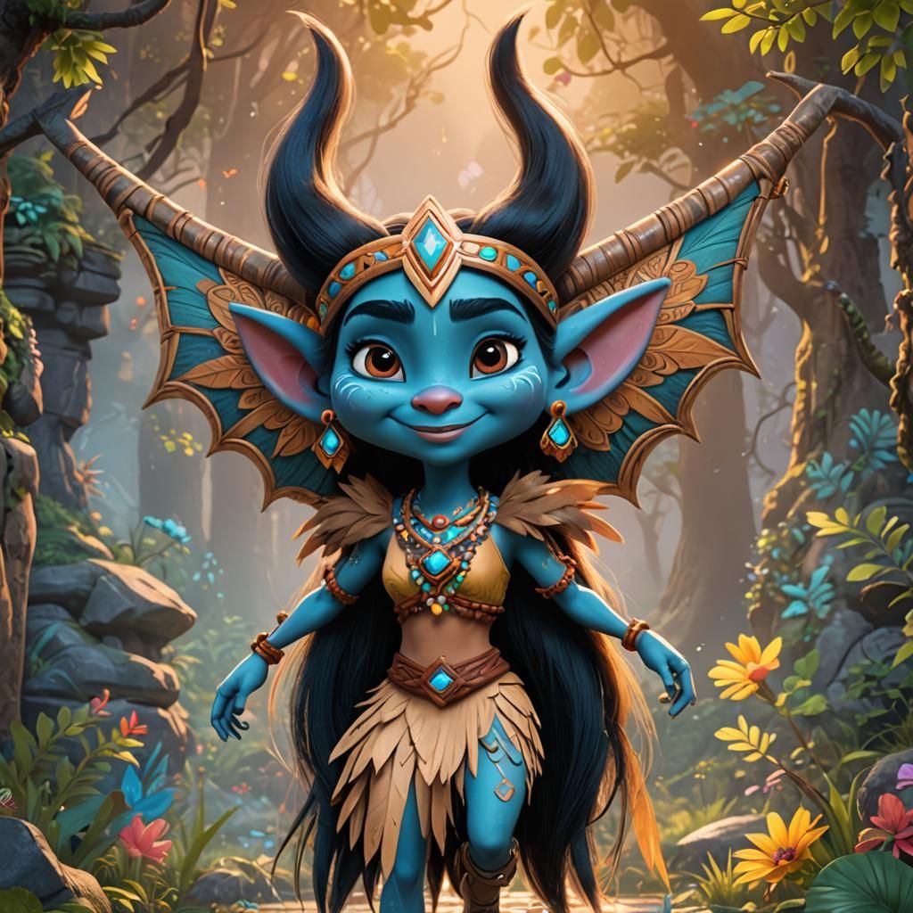 Tattooed Troll as Disney Princess Pocahontas