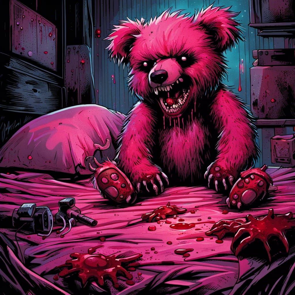 High Gothic Horror: Candy Pink Teddy Bear