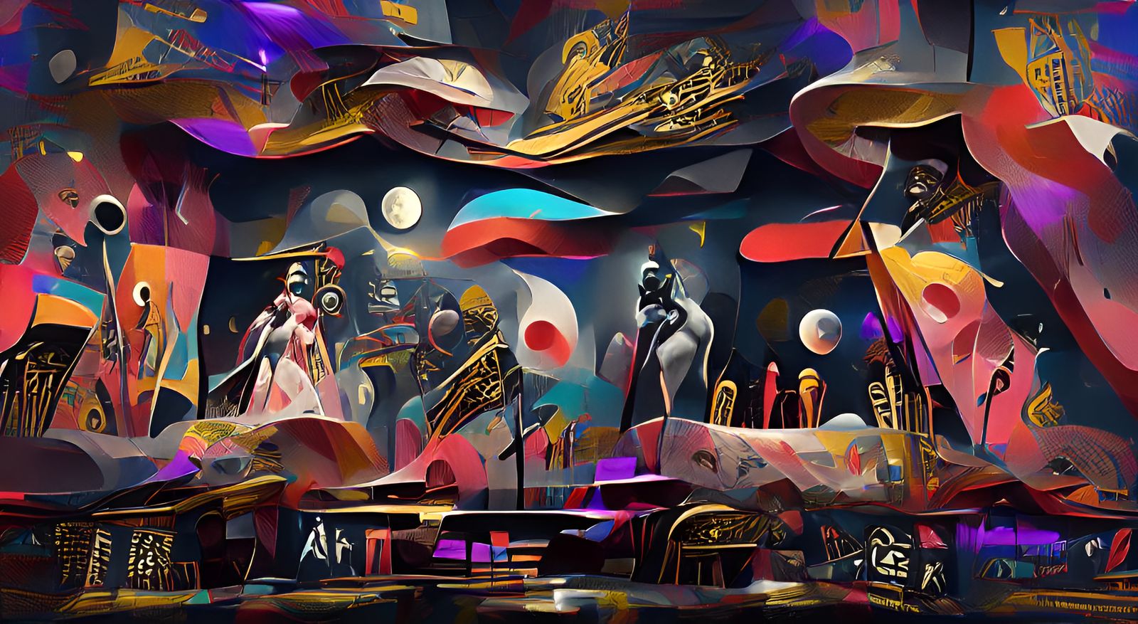 Cosmic Afrofuturist Jazz Club: Digital Matte Painting
