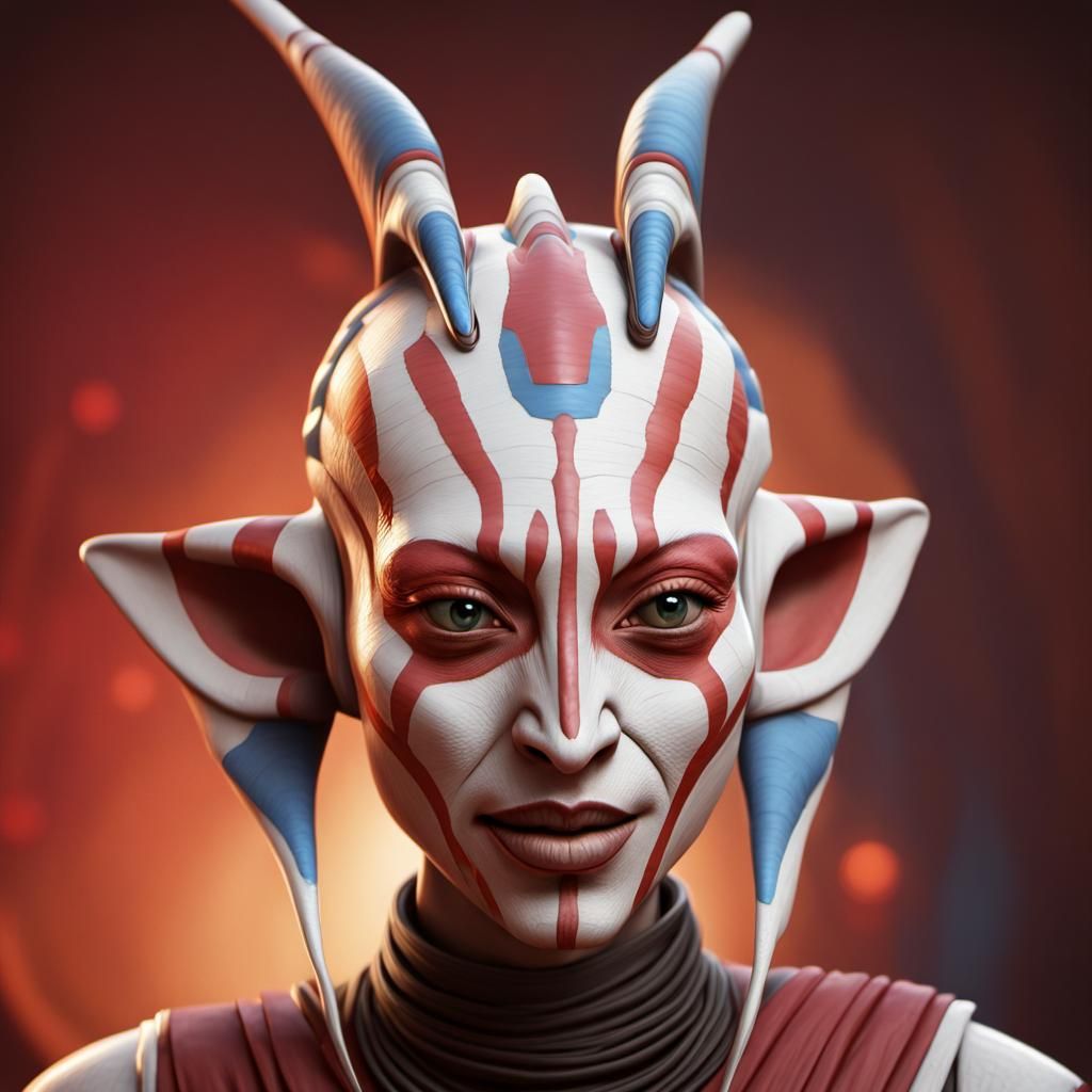 Hyperrealistic Shaak Ti Concept Art