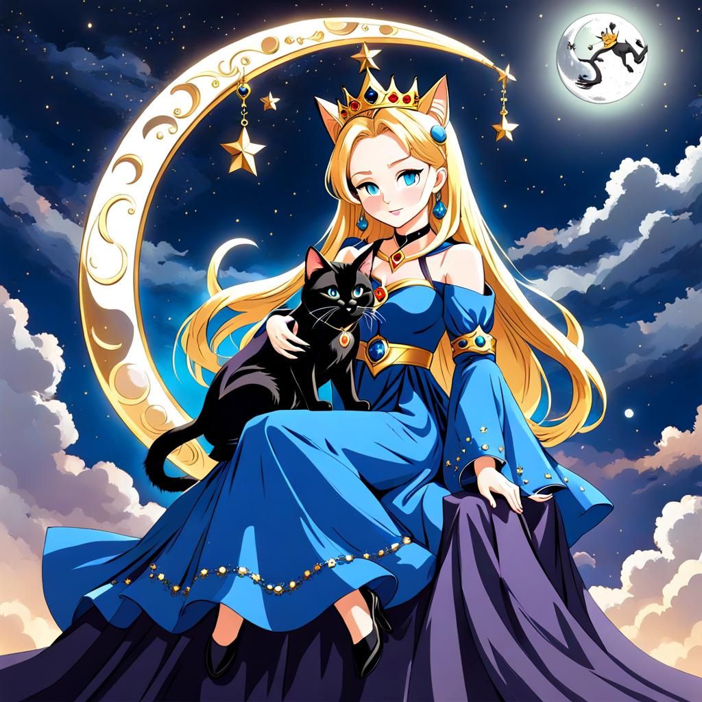 Sabrina as Moon Goddess in Anime Style