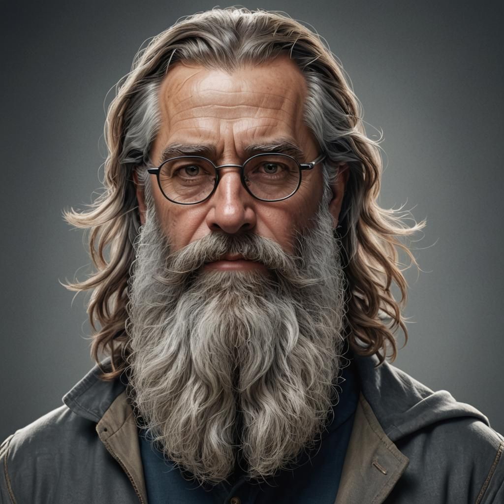 Hyperrealistic Portrait of a Sophisticated Middle-Aged Man