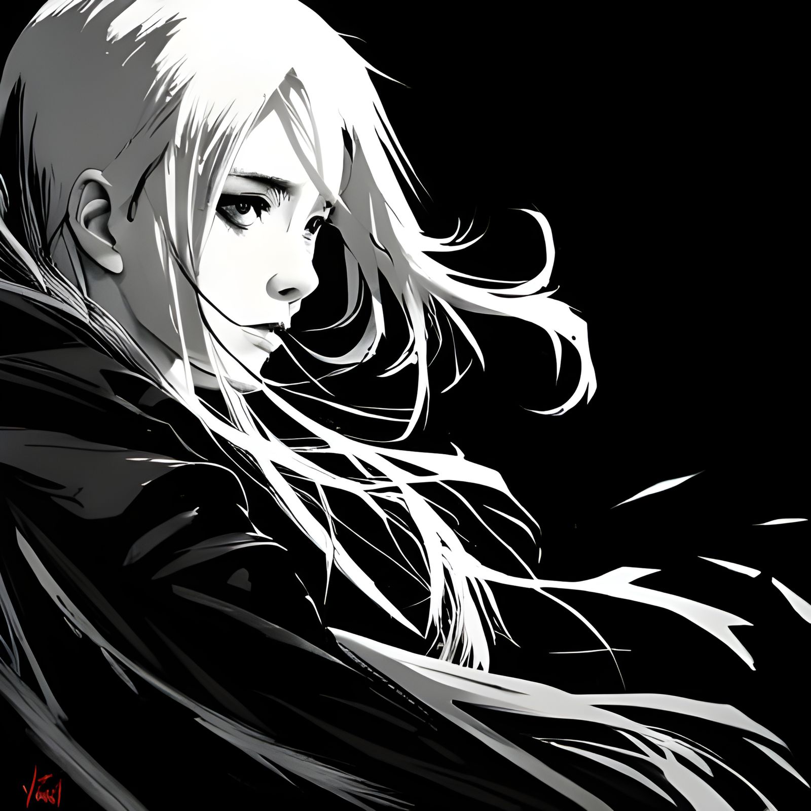 Dramatic Black and White Rose Portrait