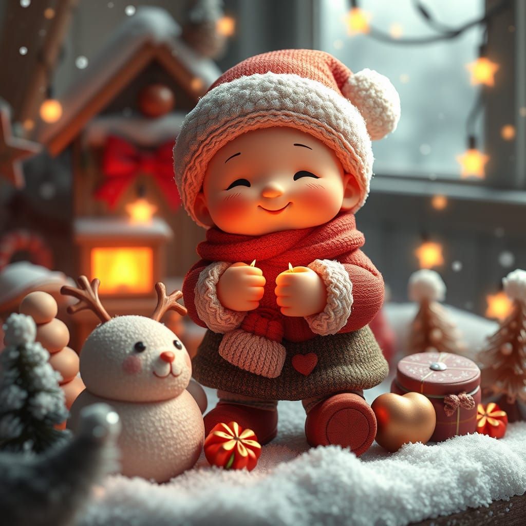 Elegant Green Snake in New Year's Hat with Sparkling Ball