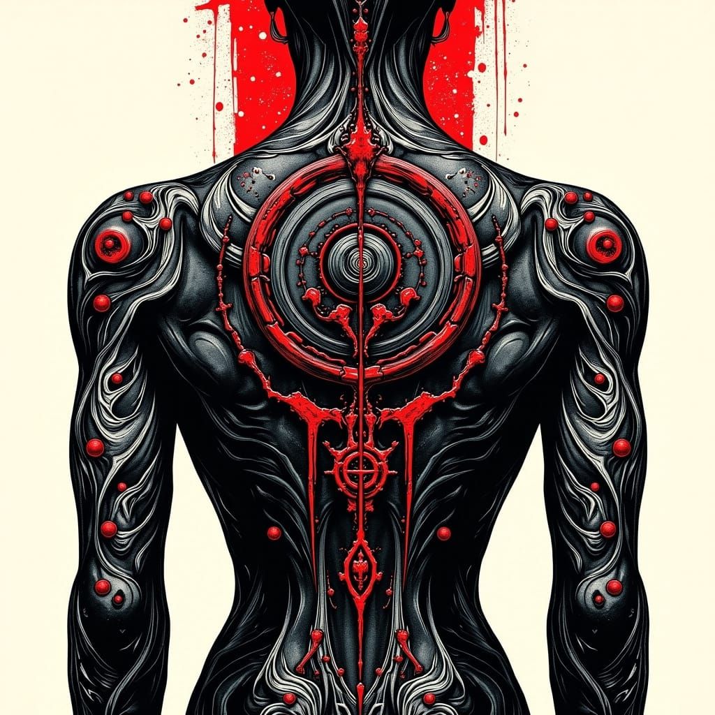 Jujutsu Kaisen Inspired Tattoo Design in Twisted Ink Style