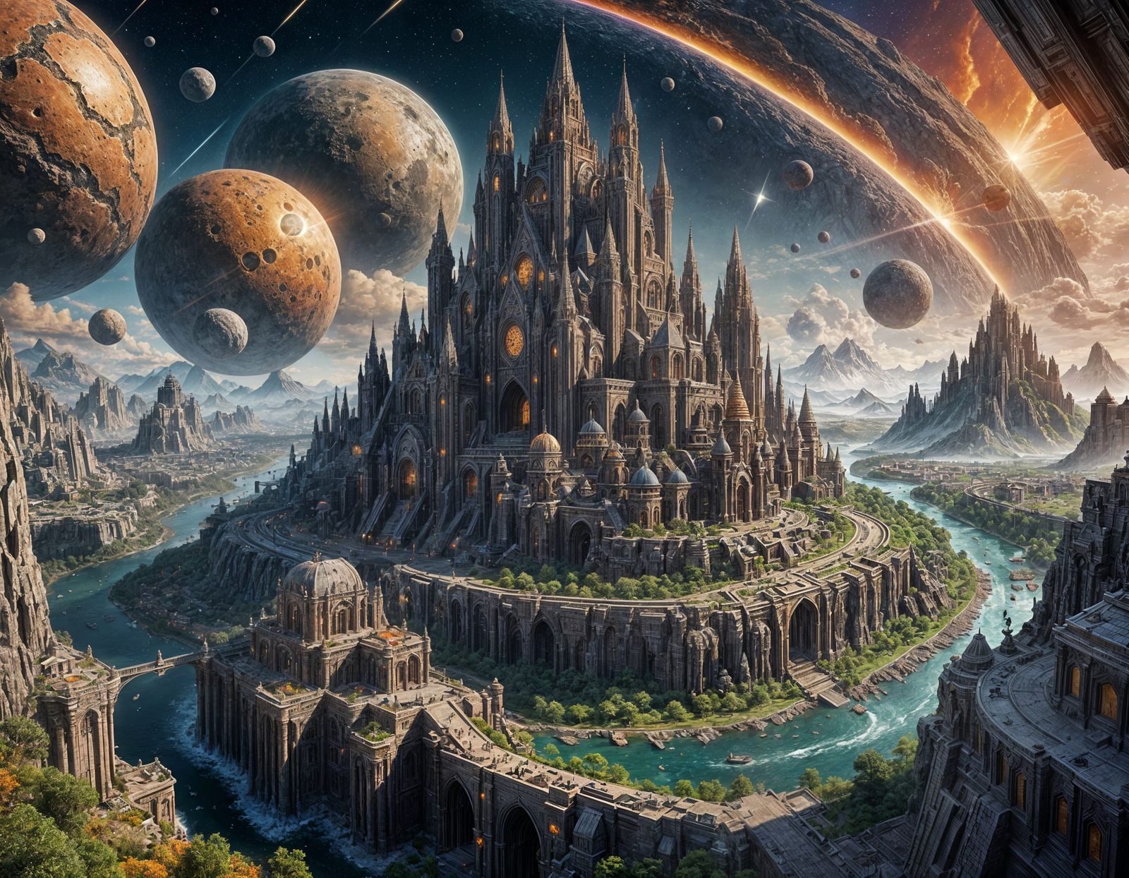 Geometric Asteroid City in Binary Star System