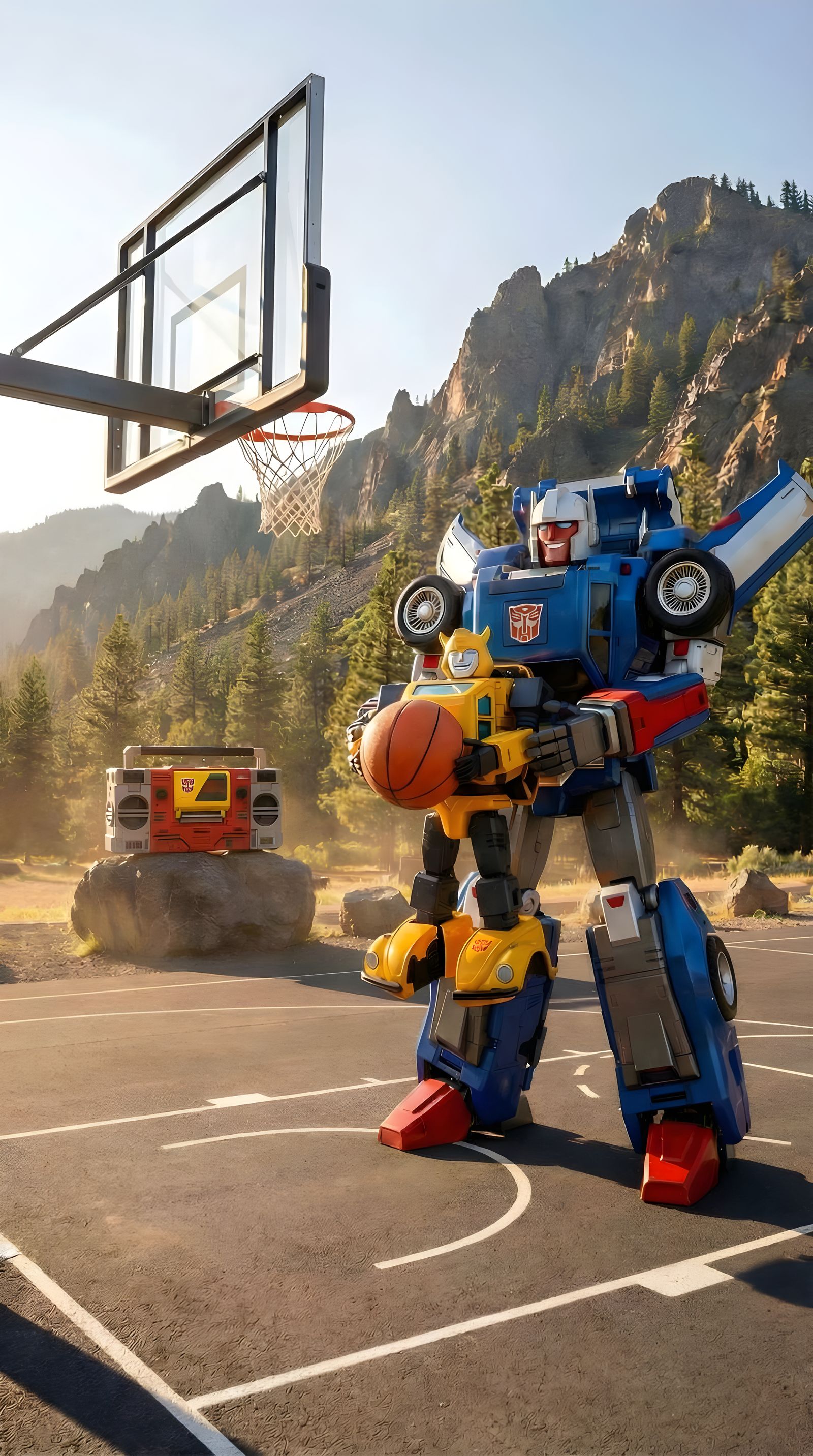 Giant Transformers Play Basketball in Oregon