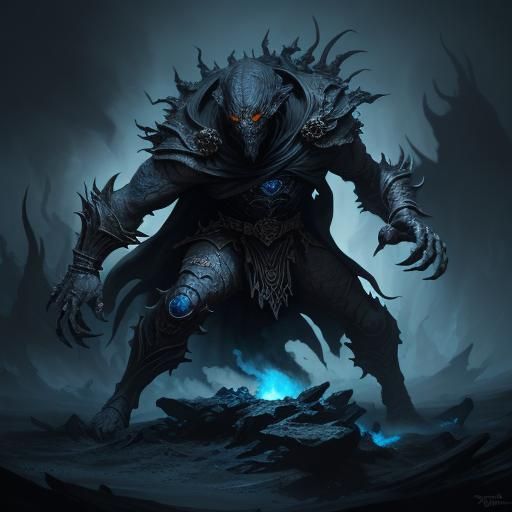 Mystical Djinn in Dark Fantasy Style