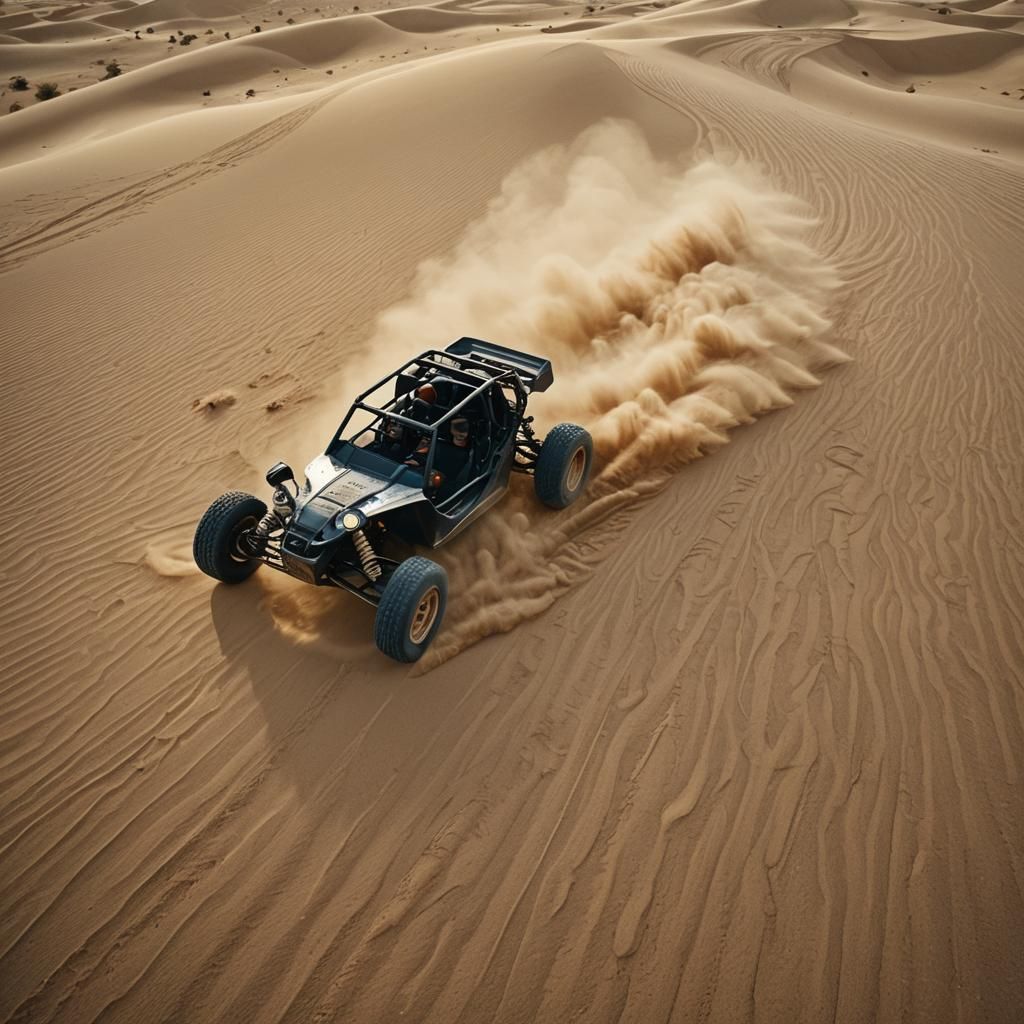 Off-Road Buggy Drifting: Cinematic Desert Scene