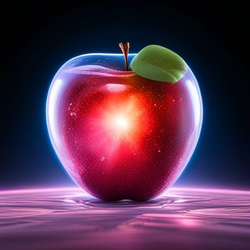 Crystal Apple with Galaxy Inside: 8K Pop Art