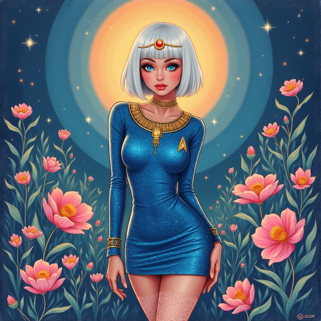 Loxy Isadora Bliss: Pinup in Colored Pencil Style