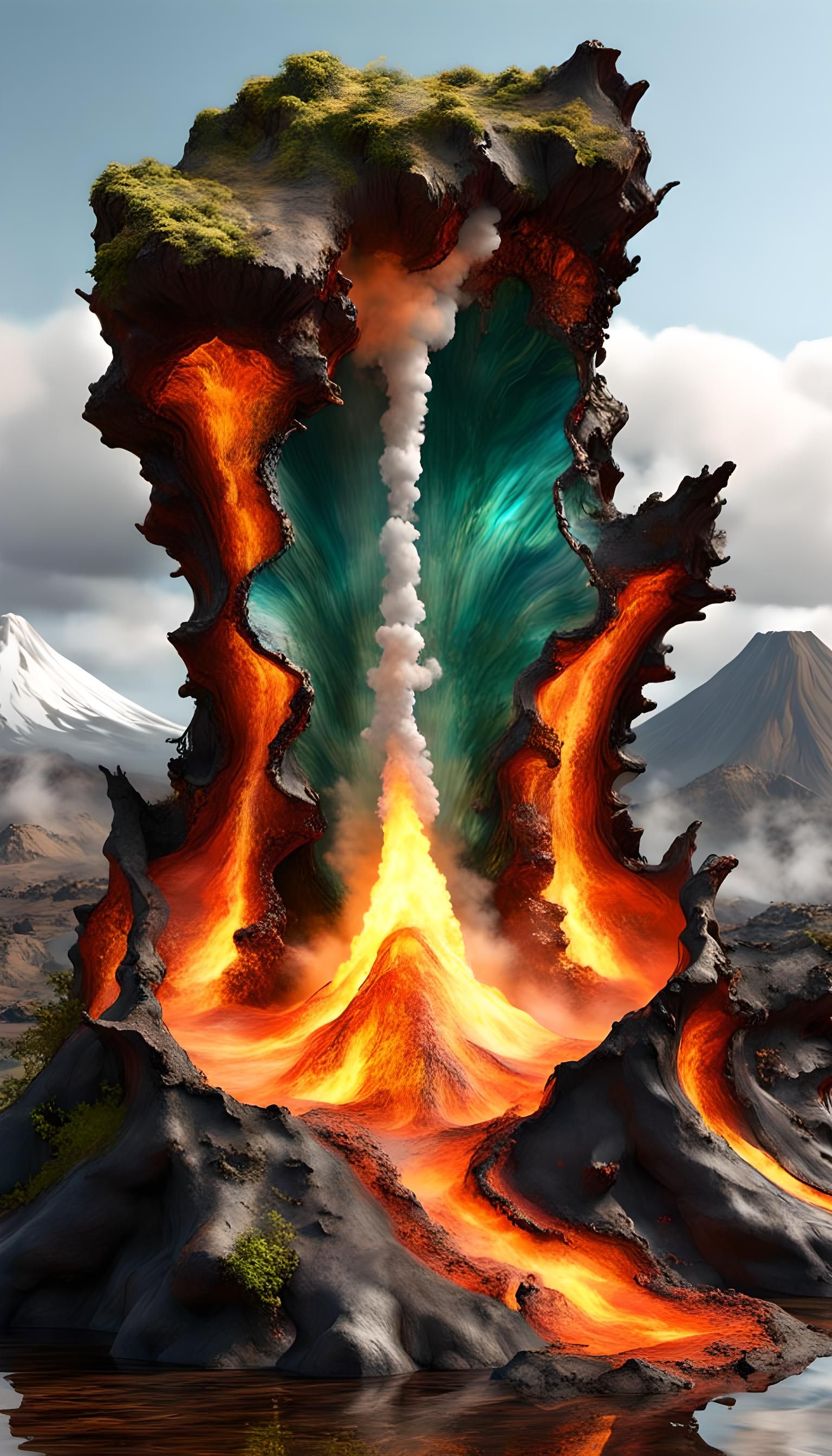 Erupting Glass Volcanoes in Deconstructed Style