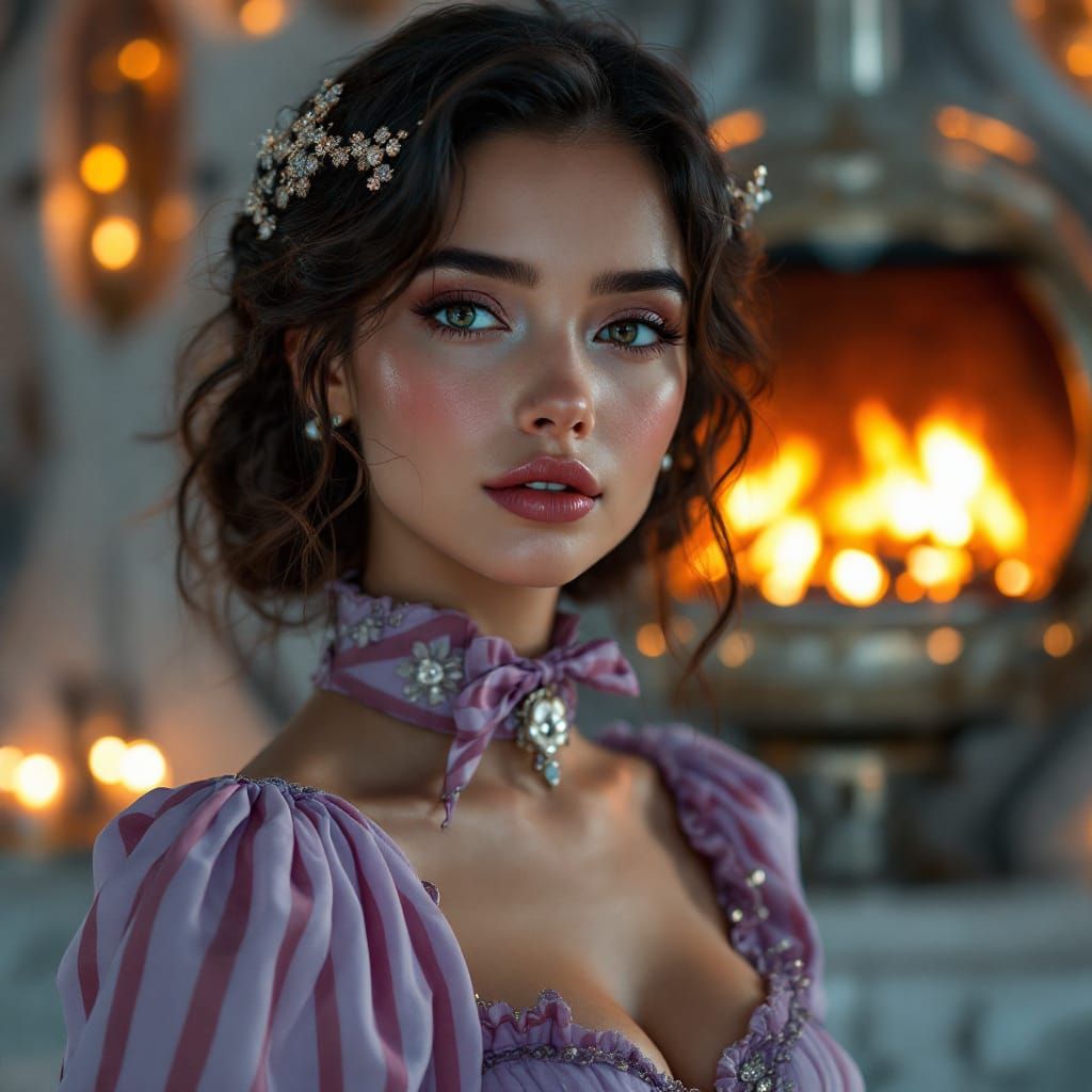 Futuristic Mary Poppins in Elegant Home