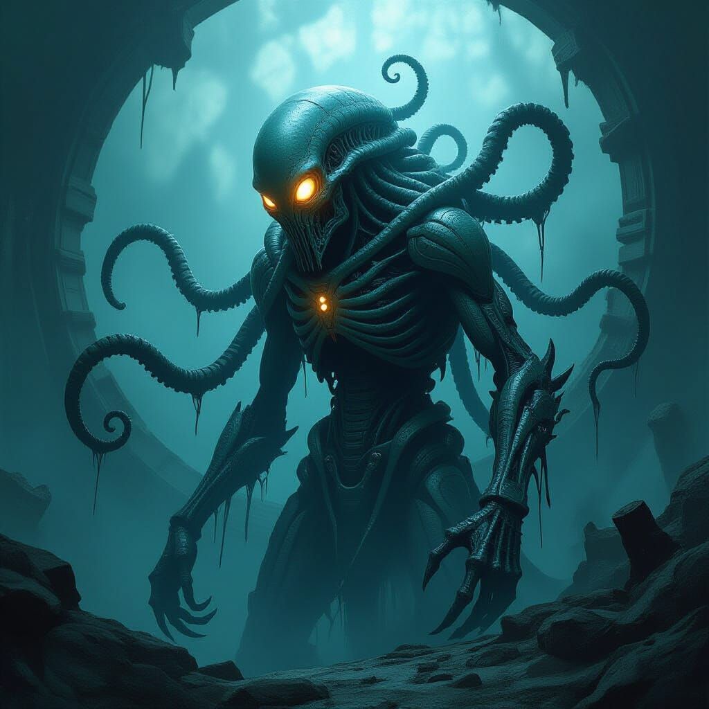 Eldritch Creature in Dark Mystical Realm