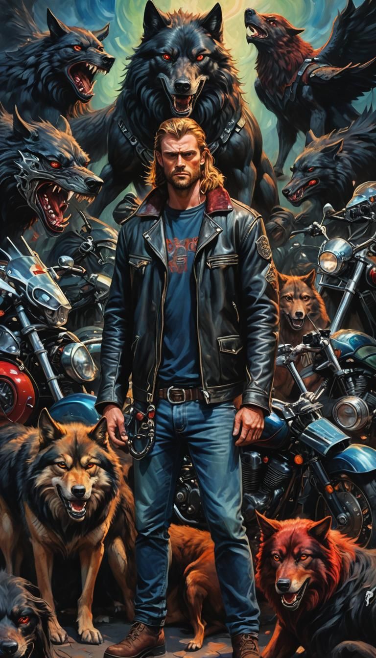 Nordic Berserker Biker Gang Dark Fantasy Art