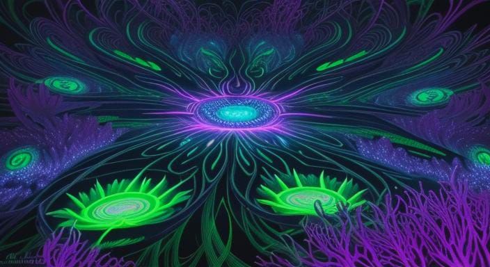 Psychedelic Blacklight Parasites in 3D