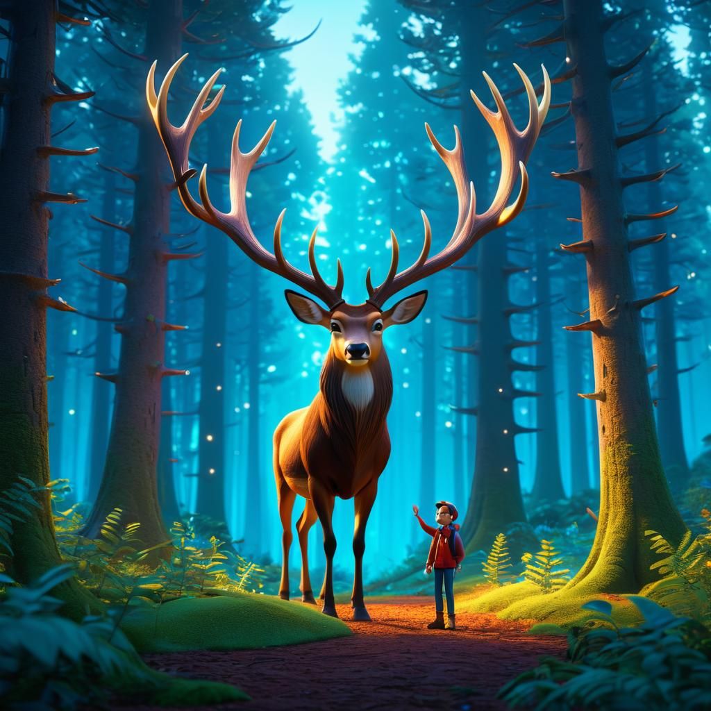 people with majestic antlers in mystical forest. Pixar, Disn...