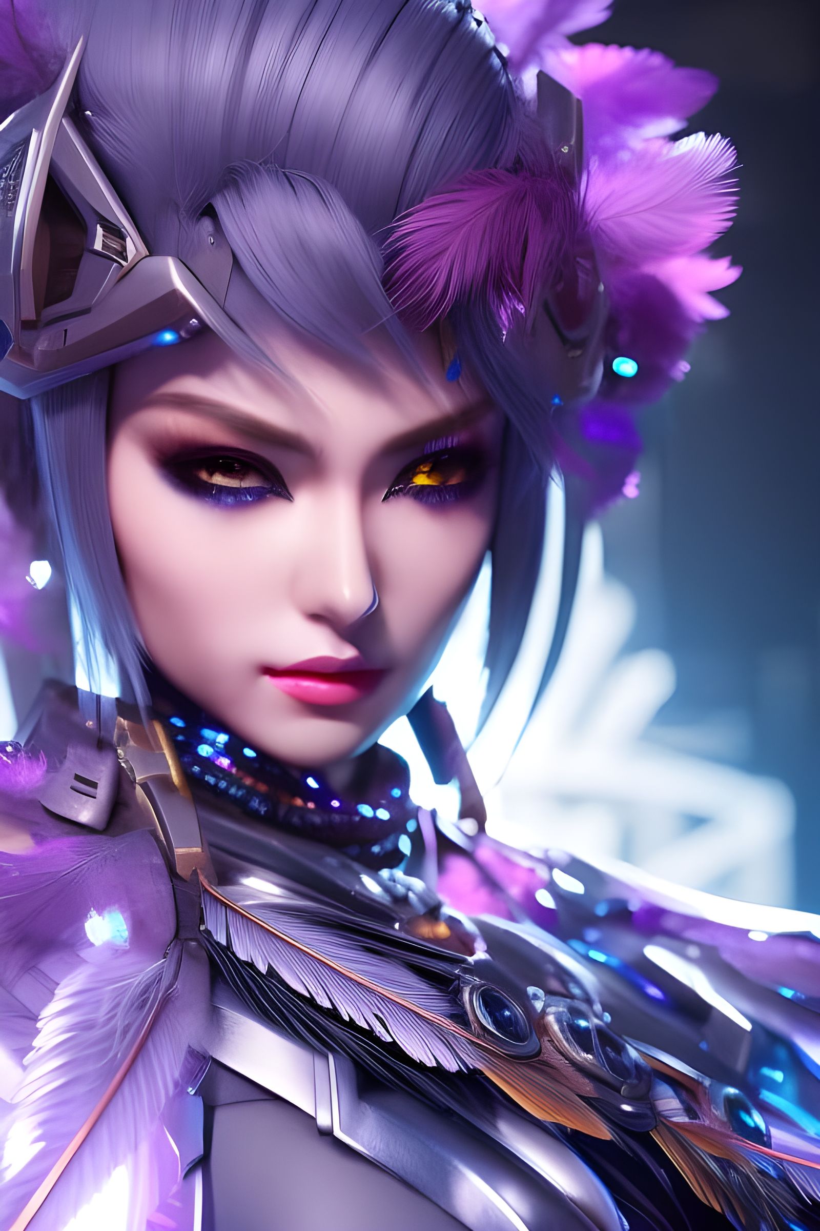 Shattered Nanotech Portrait with Punk Sparkles