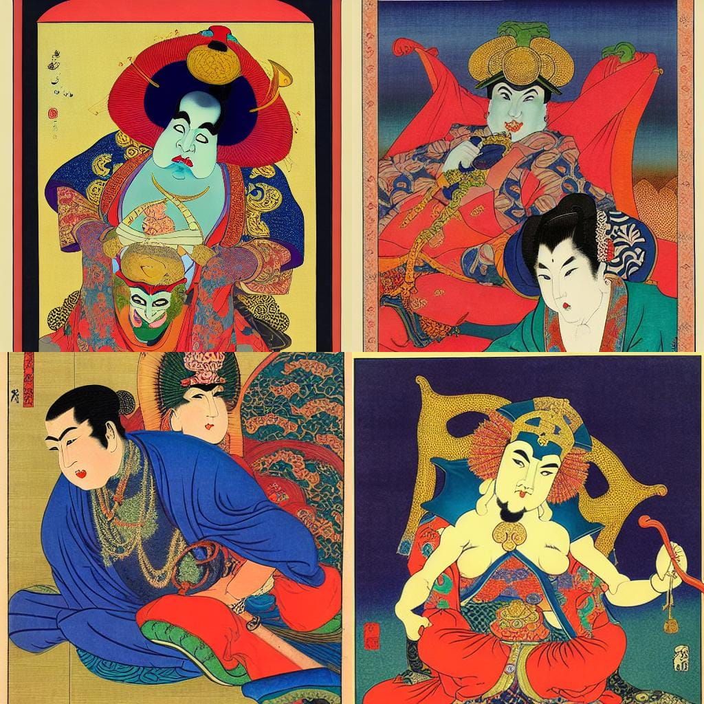 Grotesque Genie in Mixed Artistic Styles