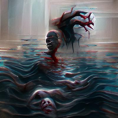 Sinister Drowning Scene Inspired by Classical Masters