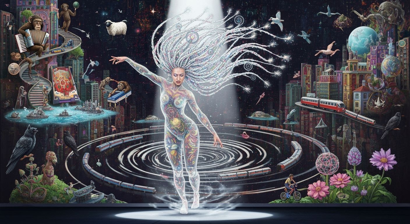 Psychedelic Dancer's Glitch Art Transformation