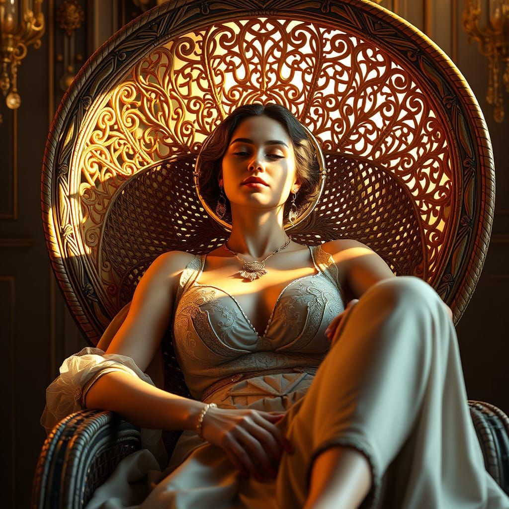 Elegant Portrait in Art Nouveau Style