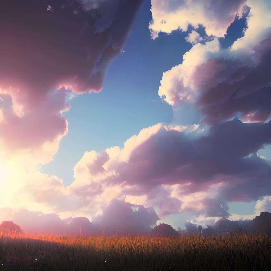 Ethereal Afternoon Sky with Volumetric Lighting